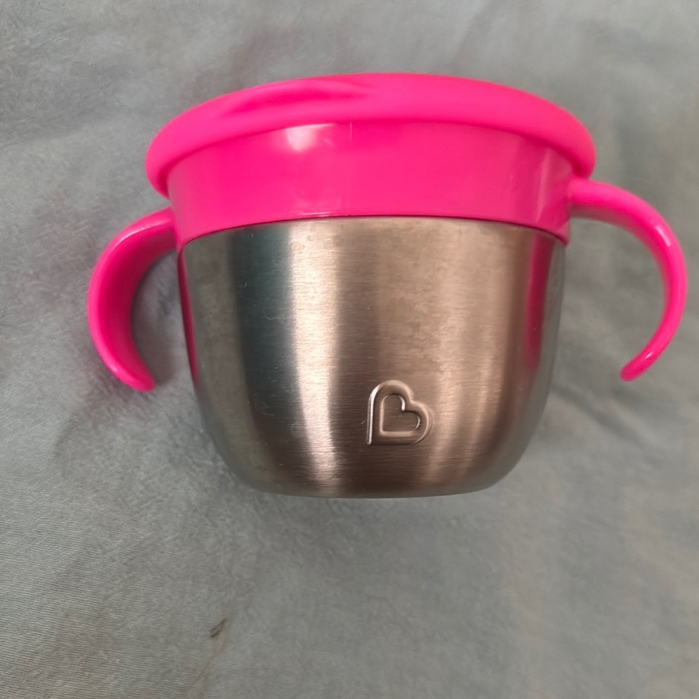 Pink and Silver snack cup 9oz by Munchkin